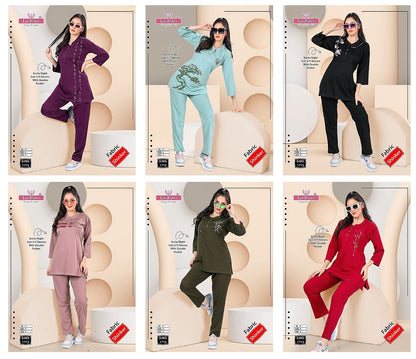 Double Pocket Design 1715 La Fairy Sinker Kurta Night Suits Wholesale Price