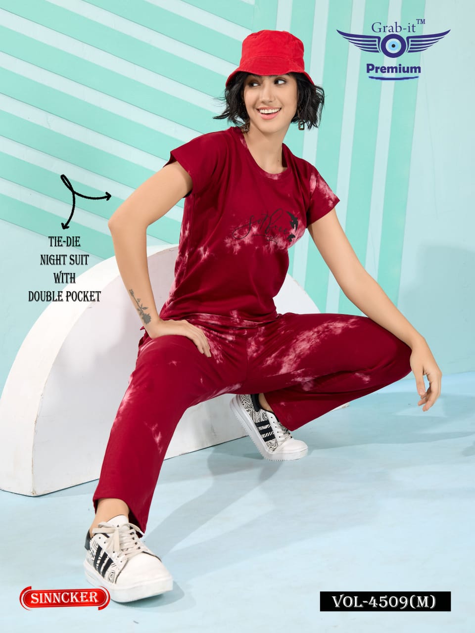 Double Pocket Vol 4509M Grab It Sincker Pyjama Night Suits Wholesaler Ahmedabad