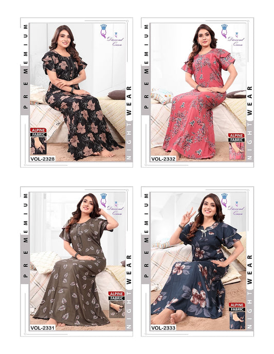 Double Sleeves 2608 Diamond Queen Night Gowns Manufacturer