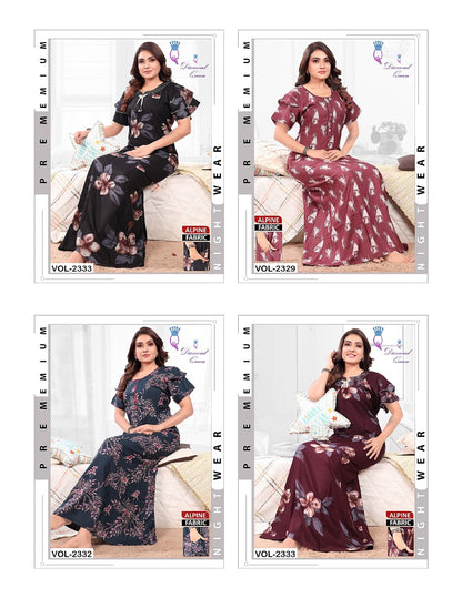 Double Sleeves 2608 Diamond Queen Night Gowns Manufacturer