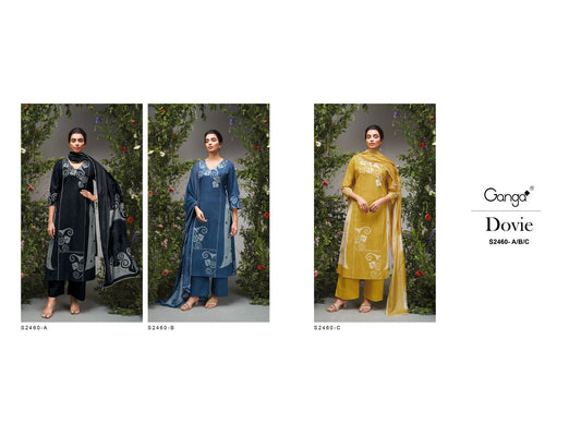 Dovie-2460 Ganga Premium Cotton Plazzo Style Suits Supplier Ahmedabad
