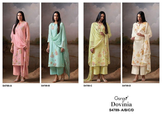 Dovinia S4789 Ganga Mul Plazzo Style Suits Exporter Gujarat