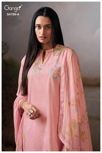 Dovinia S4789 Ganga Mul Plazzo Style Suits Exporter Gujarat
