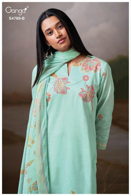 Dovinia S4789 Ganga Mul Plazzo Style Suits Exporter Gujarat