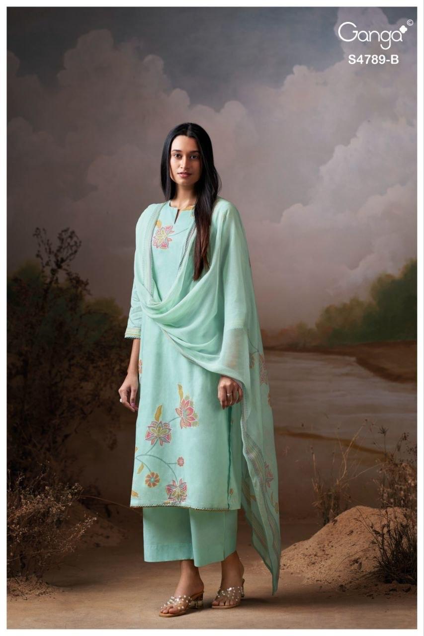 Dovinia S4789 Ganga Mul Plazzo Style Suits Exporter Gujarat