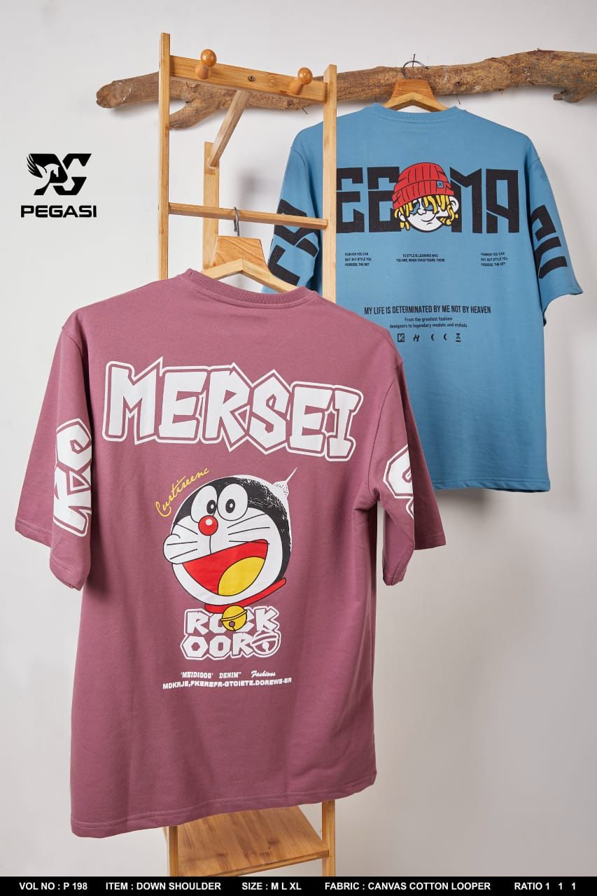 Down Shoulder P 198 Pegasi Cotton Looper Mens Tshirts Manufacturer Gujarat