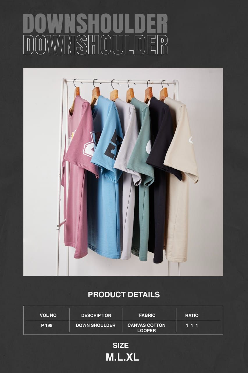 Down Shoulder P 198 Pegasi Cotton Looper Mens Tshirts Manufacturer Gujarat