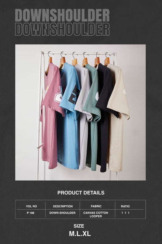 Down Shoulder P 198 Pegasi Cotton Looper Mens Tshirts Manufacturer Gujarat