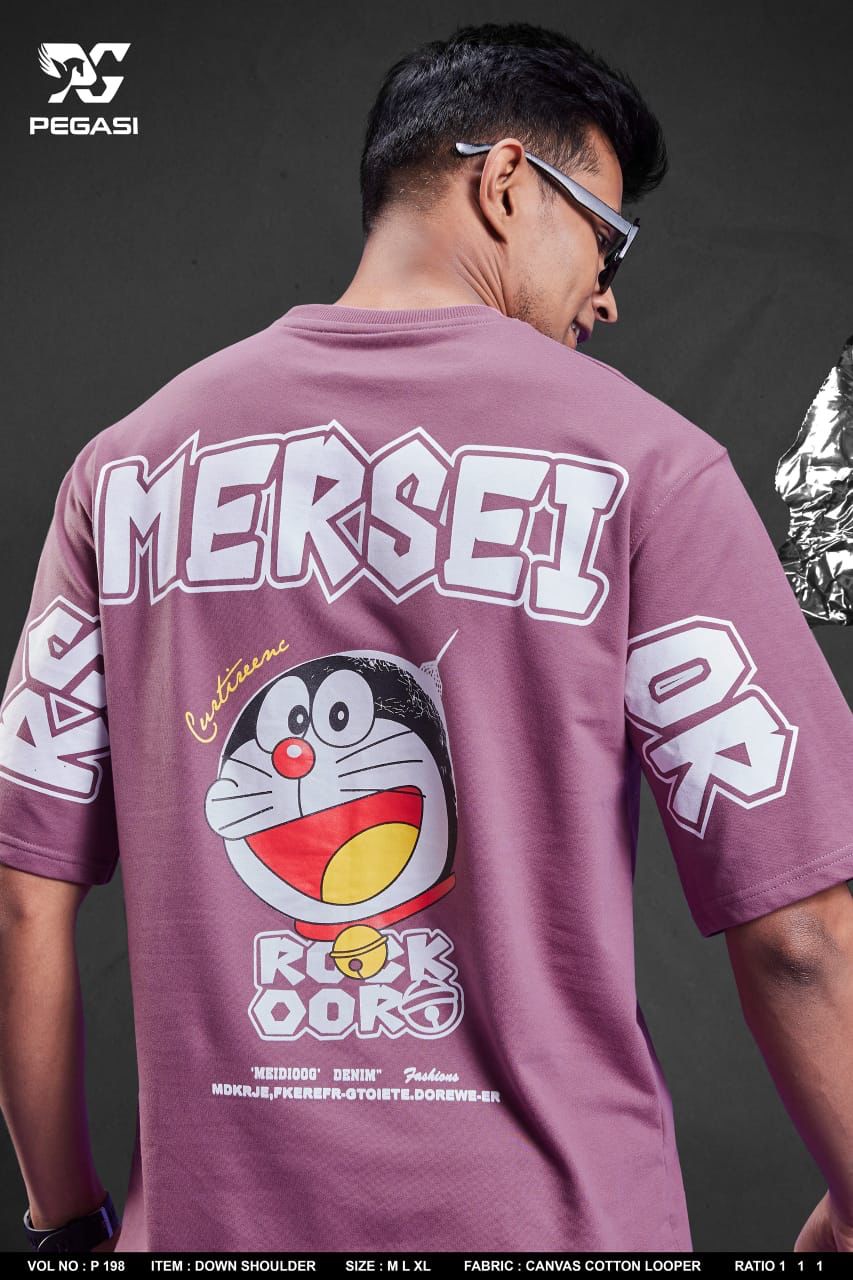 Down Shoulder P 198 Pegasi Cotton Looper Mens Tshirts Manufacturer Gujarat