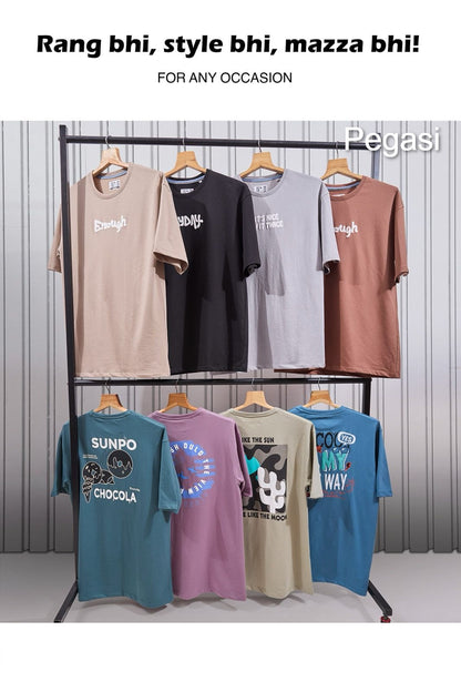 Down Shoulder P 227 Pegasi Cotton Looper Mens Tshirts Supplier Gujarat