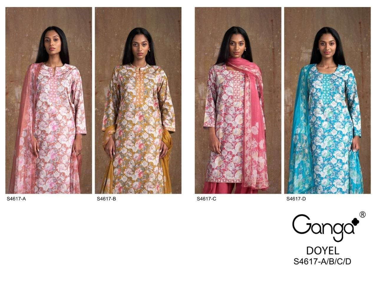 Doyel 4617 Ganga Cotton Pant Style Suits Manufacturer India