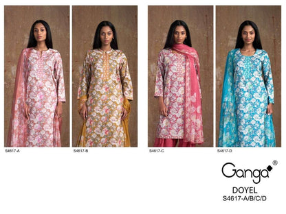 Doyel 4617 Ganga Cotton Pant Style Suits Manufacturer India
