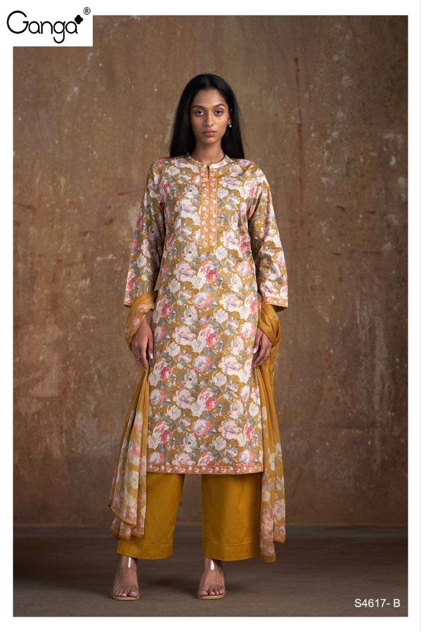 Doyel 4617 Ganga Cotton Pant Style Suits Manufacturer India