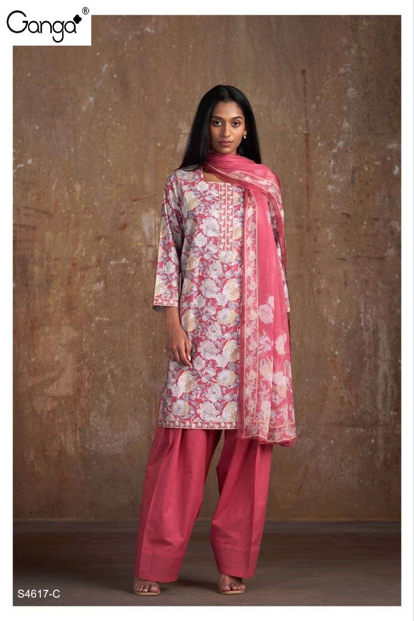 Doyel 4617 Ganga Cotton Pant Style Suits Manufacturer India