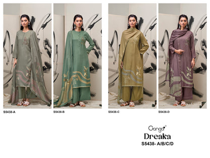 Dreaka S5438 Ganga Wool Pashmina Suits Wholesaler India