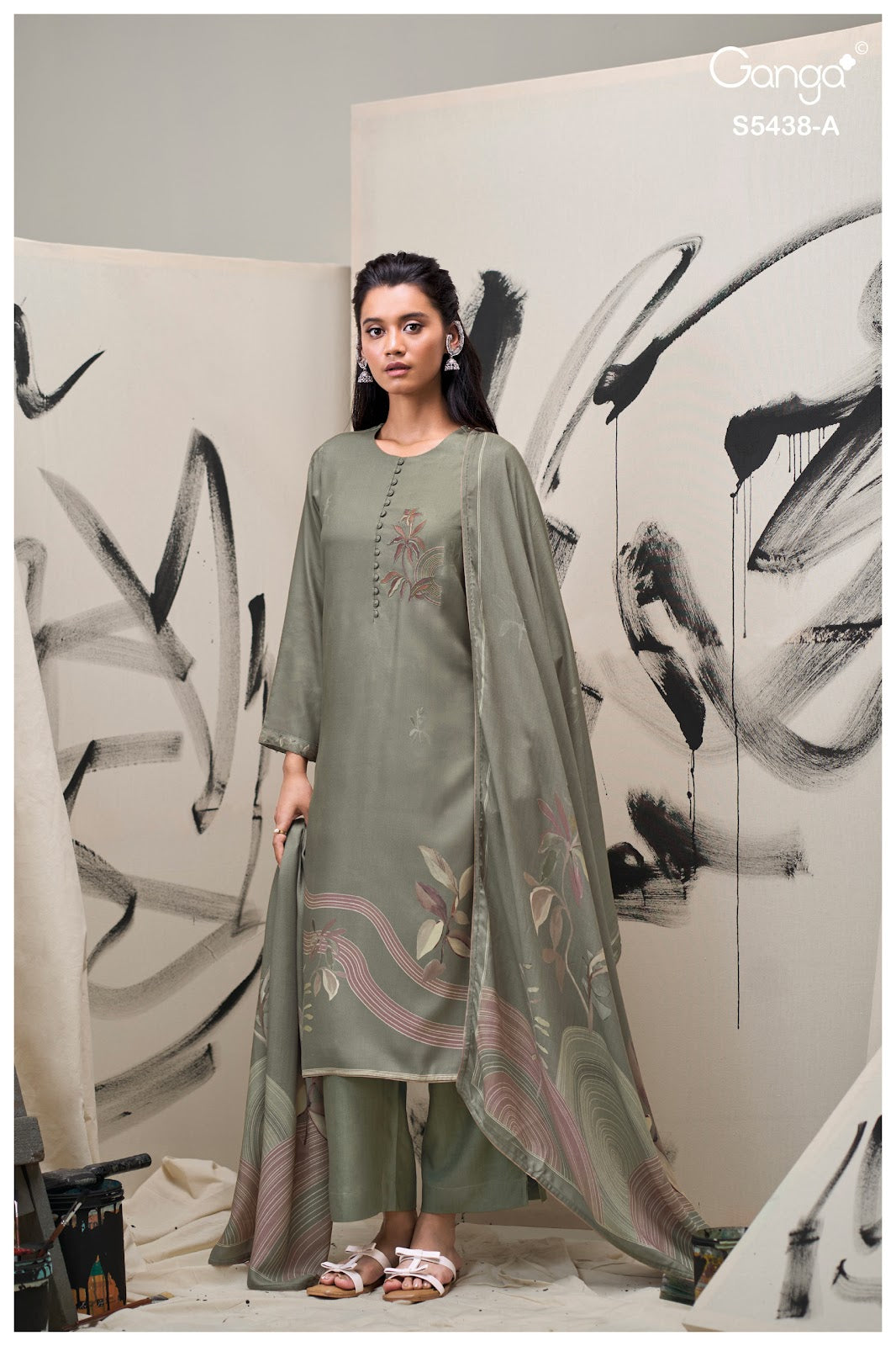 Dreaka S5438 Ganga Wool Pashmina Suits Wholesaler India