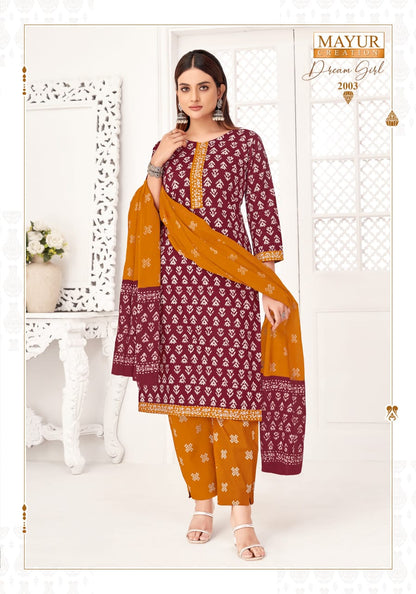 Dream Girl Vol 2 Mayur Creation Readymade Cotton Pant Suits Supplier Ahmedabad