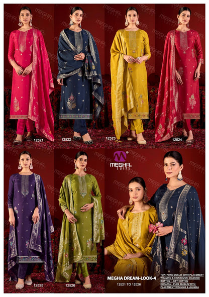 Dream Look 4 Megha Muslin Pant Style Suits Manufacturer Ahmedabad