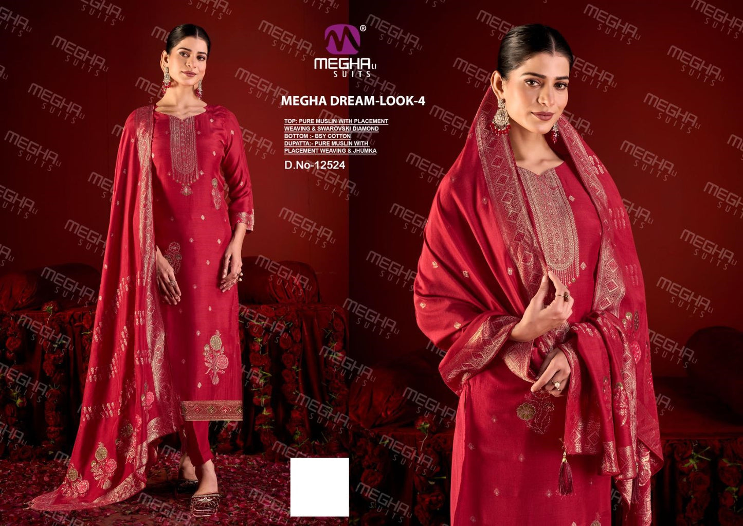 Dream Look 4 Megha Muslin Pant Style Suits Manufacturer Ahmedabad