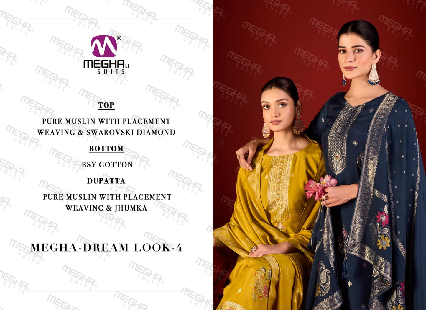 Dream Look 4 Megha Muslin Pant Style Suits Manufacturer Ahmedabad