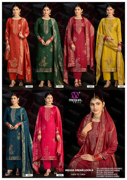 Dream Look 8 Megha Muslin Pant Style Suits Supplier Gujarat