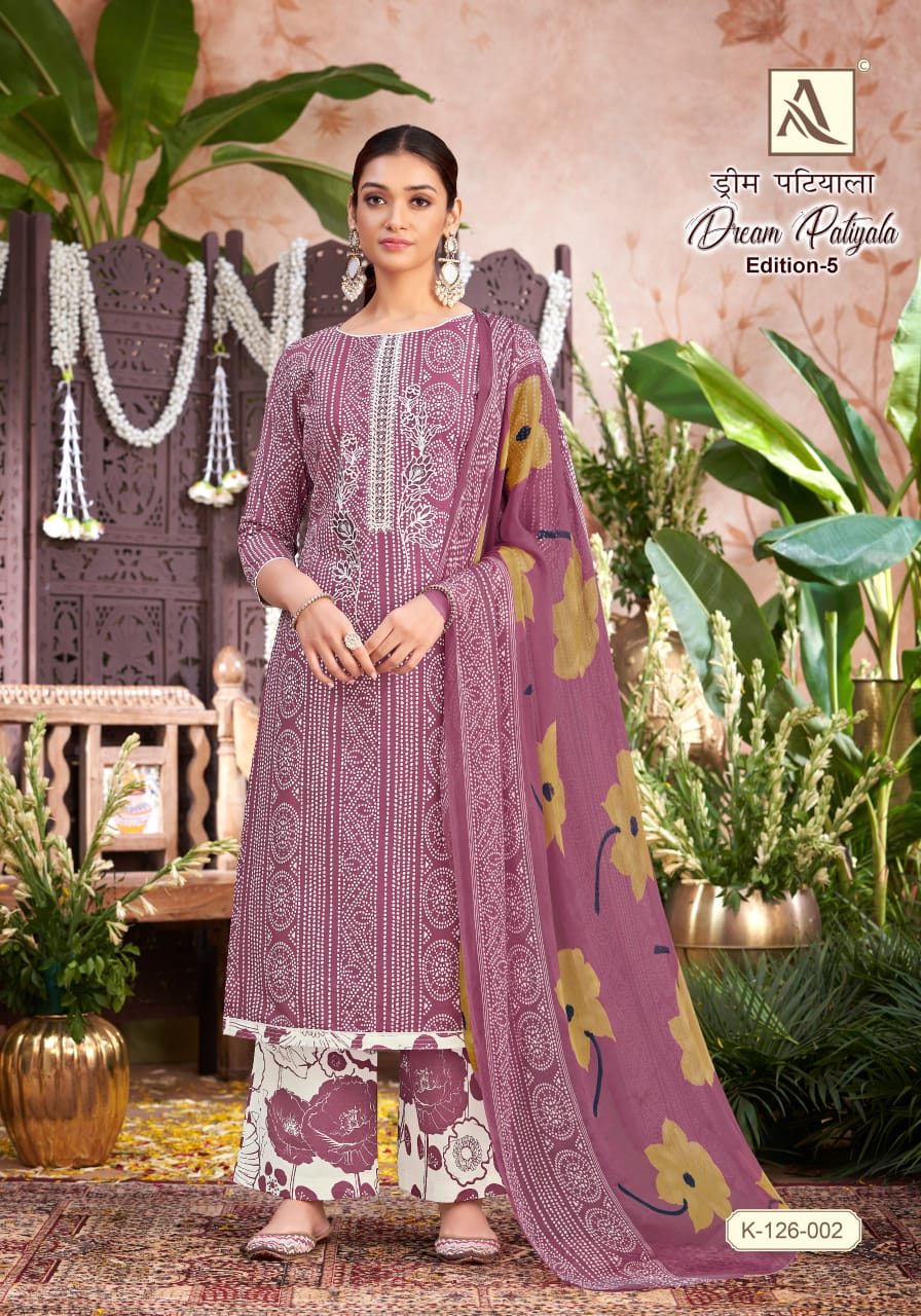 Dream Patiyala Edition 5 Alok Cambric Cotton Plazzo Style Suits Manufacturer