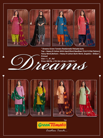 Dreams Green Tomato Cotton Readymade Salwar Suits Manufacturer Gujarat