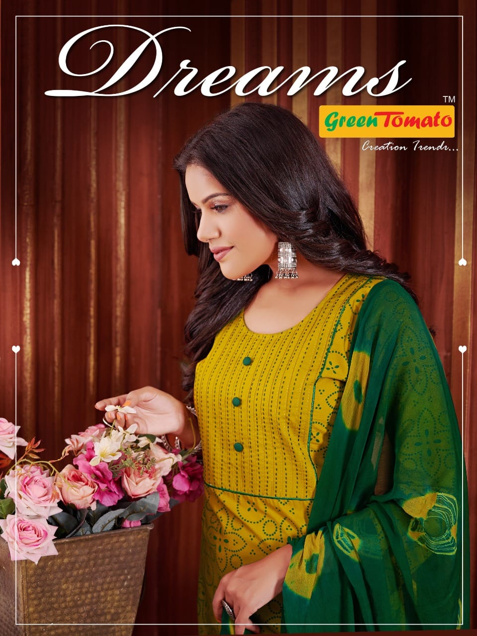 Dreams Green Tomato Cotton Readymade Salwar Suits Manufacturer Gujarat