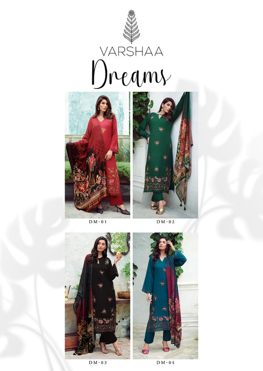 Dreams Varsha Fashions Viscose Muslin Plazzo Style Suits Wholesale Price