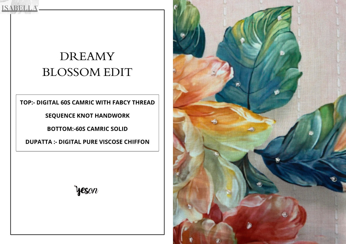 Dreamy Blossom Edit Yesfab Isabella Pant Style Suits Manufacturer