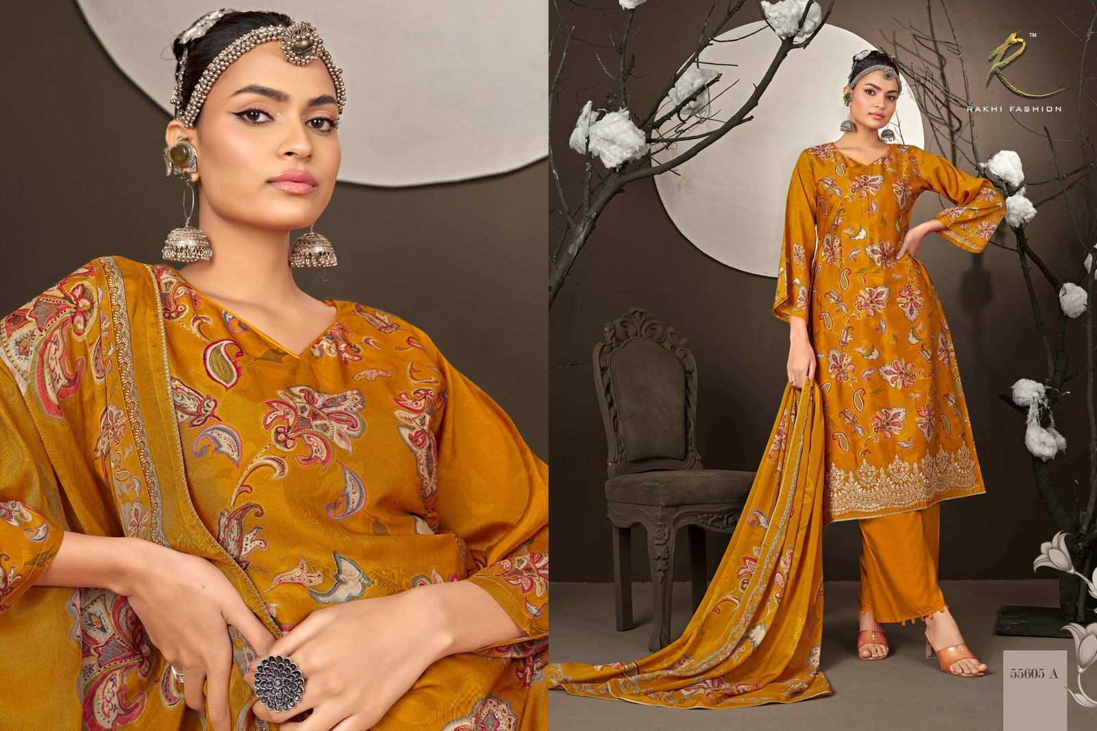 Dreamy Dune Rakhi Fashion Pashmina Suits Wholesale Price