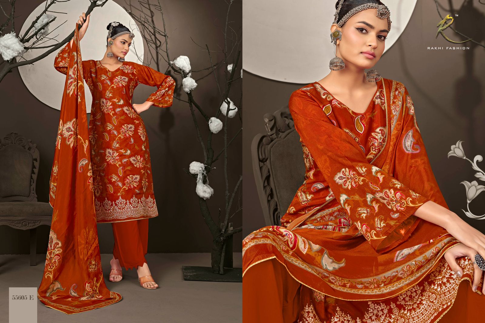 Dreamy Dune Rakhi Fashion Pashmina Suits Wholesale Price