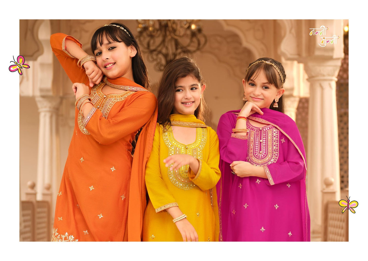 Dreamy Nanni Munni Chinnon Girls Readymade Pant Suits Exporter Ahmedabad