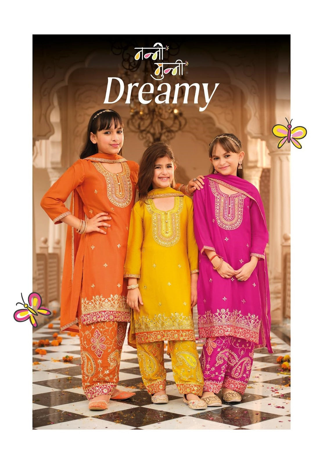 Dreamy Nanni Munni Chinnon Girls Readymade Pant Suits Exporter Ahmedabad