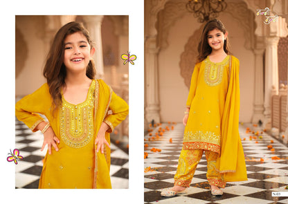 Dreamy Nanni Munni Chinnon Girls Readymade Pant Suits Exporter Ahmedabad