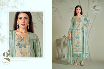 Dreamy Summer 73420 Rakhi Fashion Mal Chanderi Pant Style Suits Wholesale Price