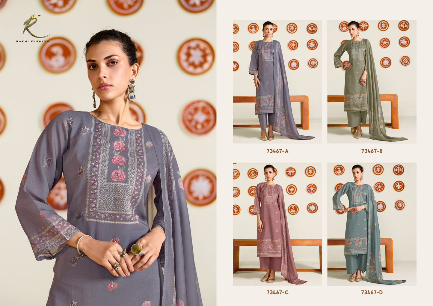 Dreamy Summer 73467 Rakhi Fashion Mul Chanderi Pant Style Suits Wholesaler Ahmedabad