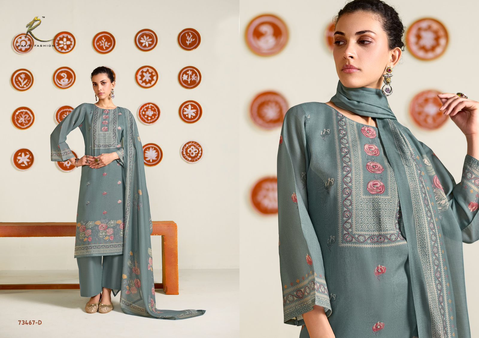 Dreamy Summer 73467 Rakhi Fashion Mul Chanderi Pant Style Suits Wholesaler Ahmedabad