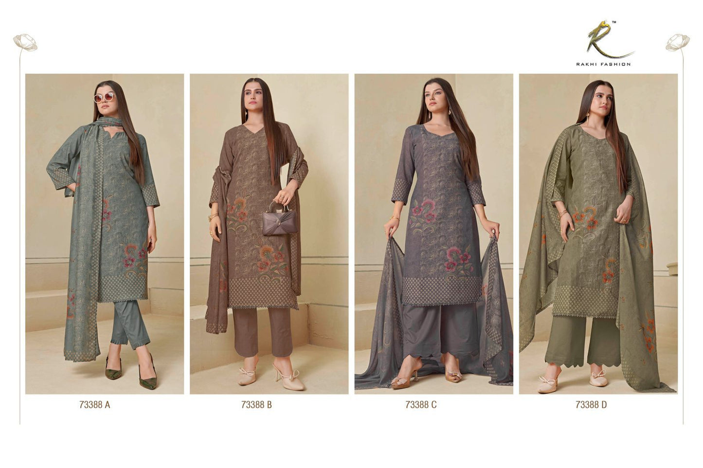 Dreamy Summer Rakhi Fashion Mal Chanderi Pant Style Suits Wholesaler