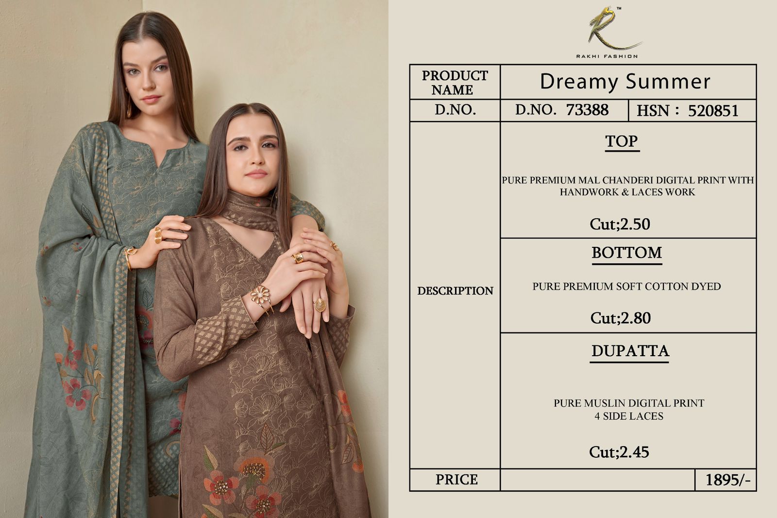 Dreamy Summer Rakhi Fashion Mal Chanderi Pant Style Suits Wholesaler