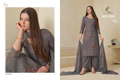 Dreamy Summer Rakhi Fashion Mal Chanderi Pant Style Suits Wholesaler