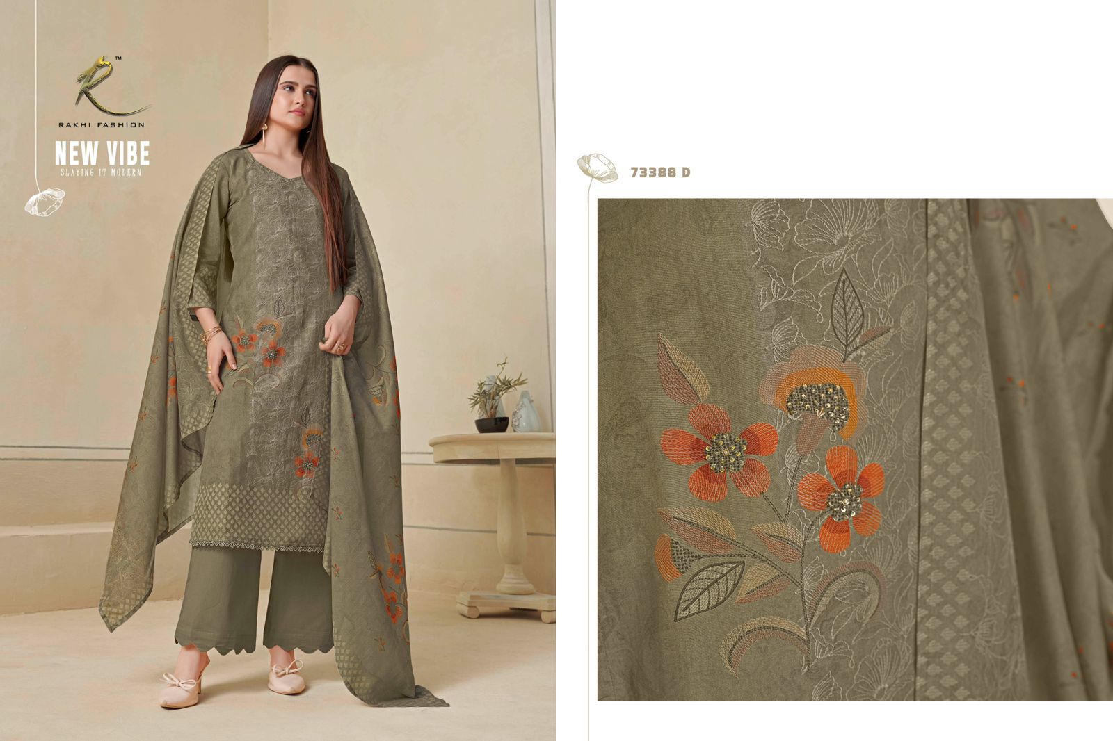 Dreamy Summer Rakhi Fashion Mal Chanderi Pant Style Suits Wholesaler