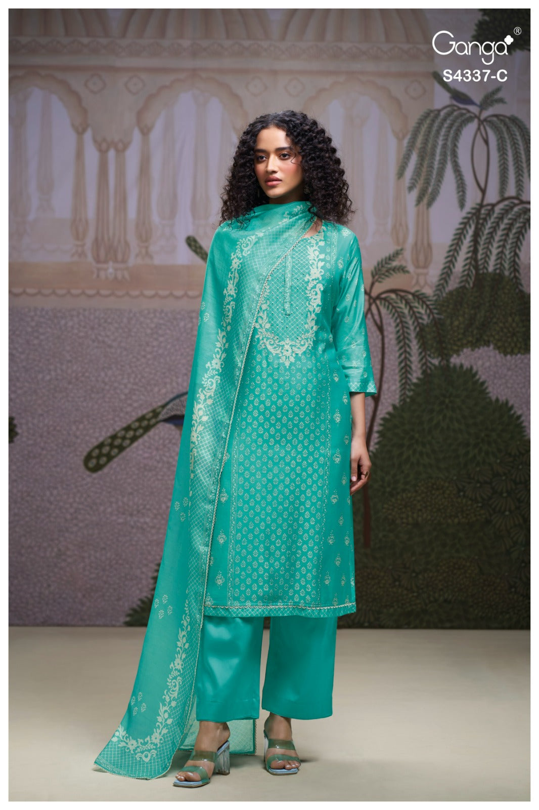 Dreya S4337 Ganga Mul Plazzo Style Suits Supplier India