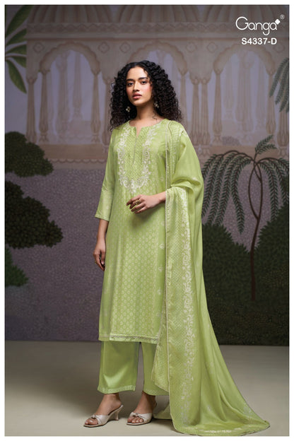 Dreya S4337 Ganga Mul Plazzo Style Suits Supplier India