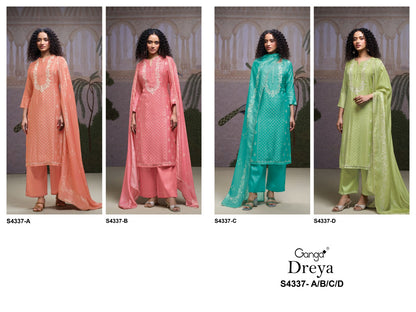 Dreya S4337 Ganga Mul Plazzo Style Suits Supplier India