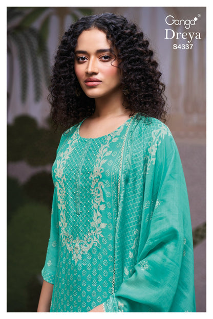 Dreya S4337 Ganga Mul Plazzo Style Suits Supplier India