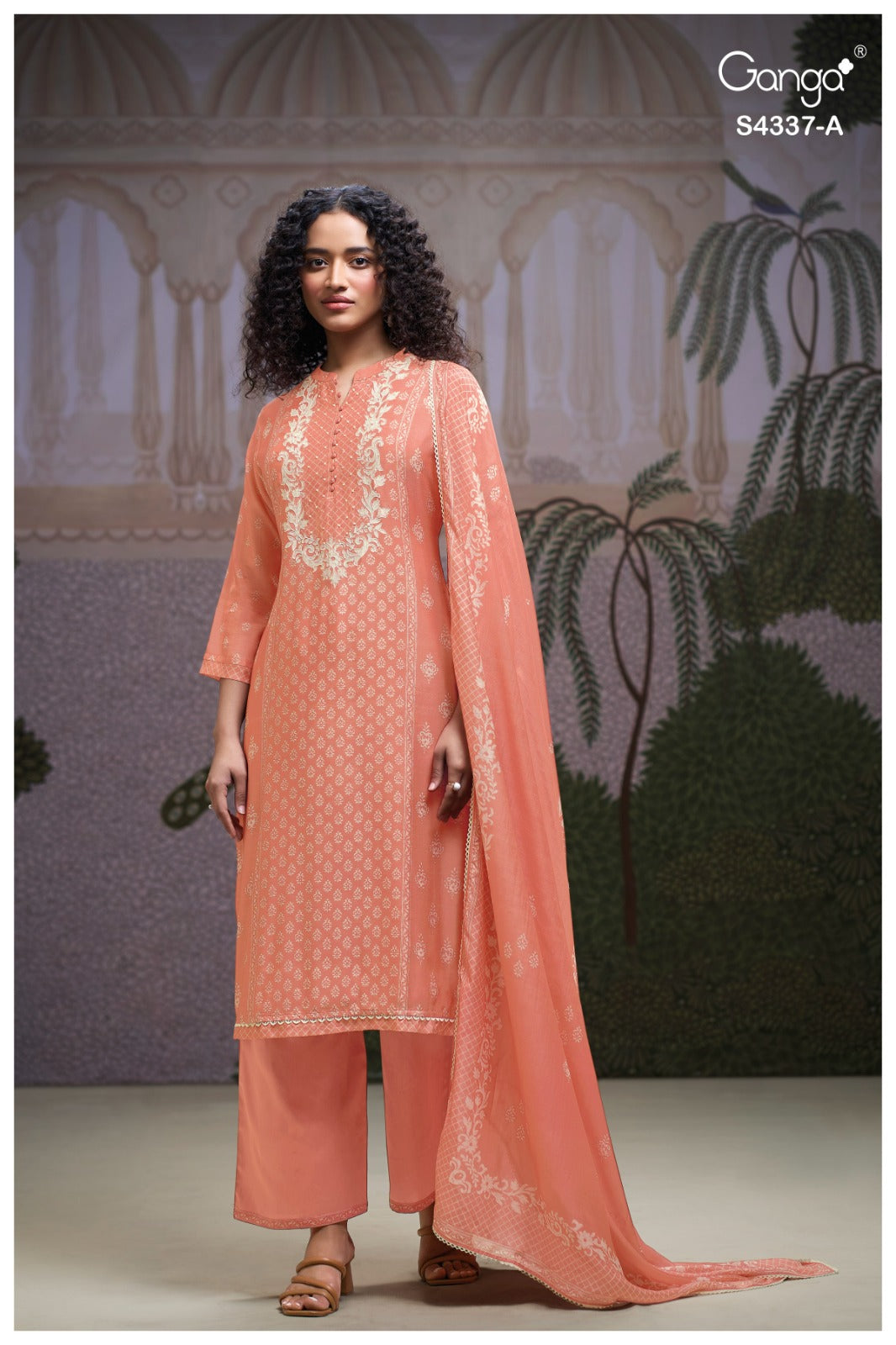 Dreya S4337 Ganga Mul Plazzo Style Suits Supplier India