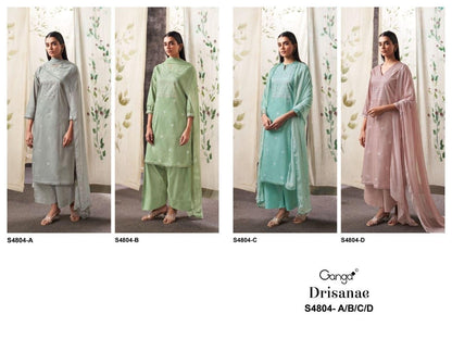 Drisanae S4804 Ganga Cotton Plazzo Style Suits Supplier Ahmedabad