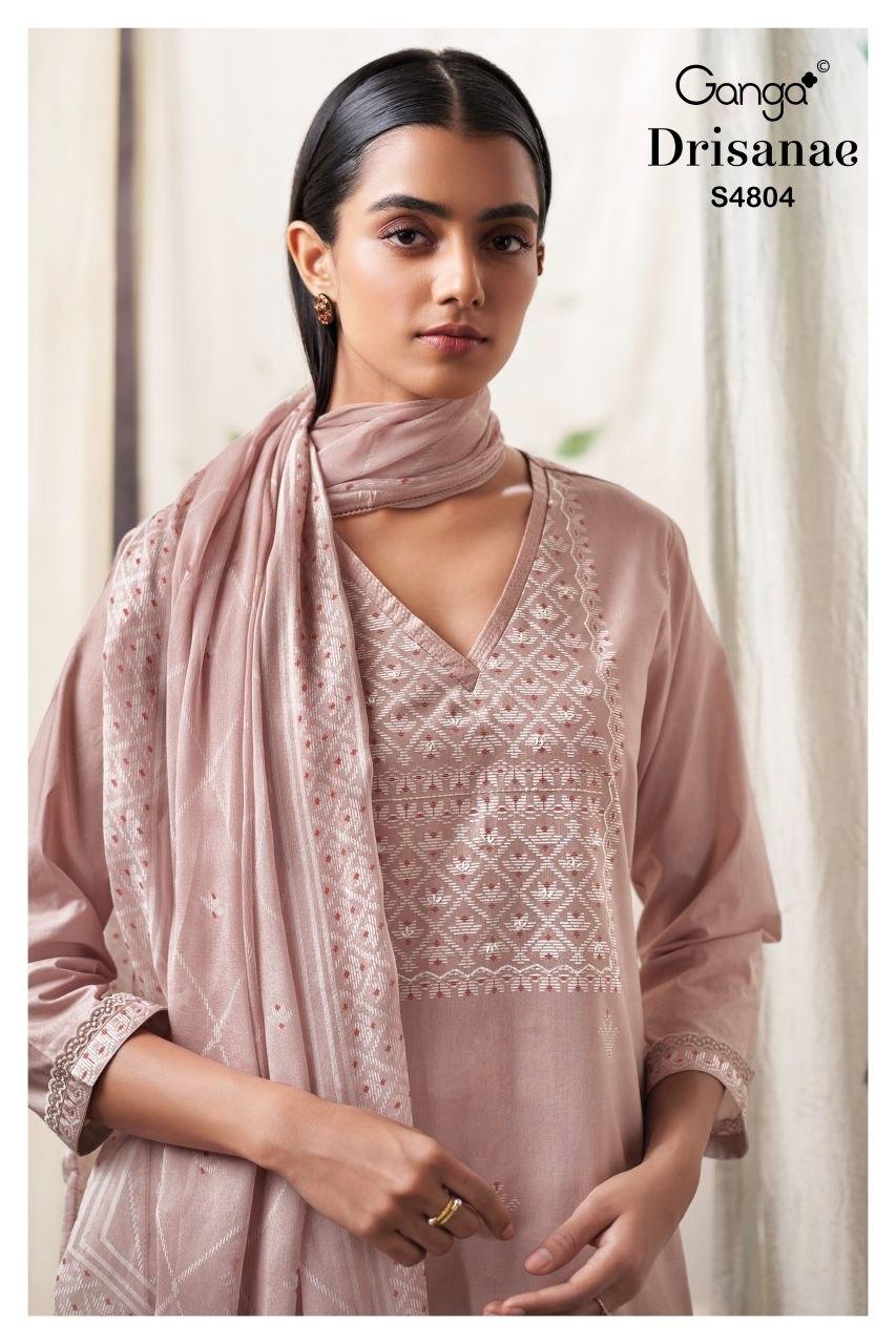 Drisanae S4804 Ganga Cotton Plazzo Style Suits Supplier Ahmedabad