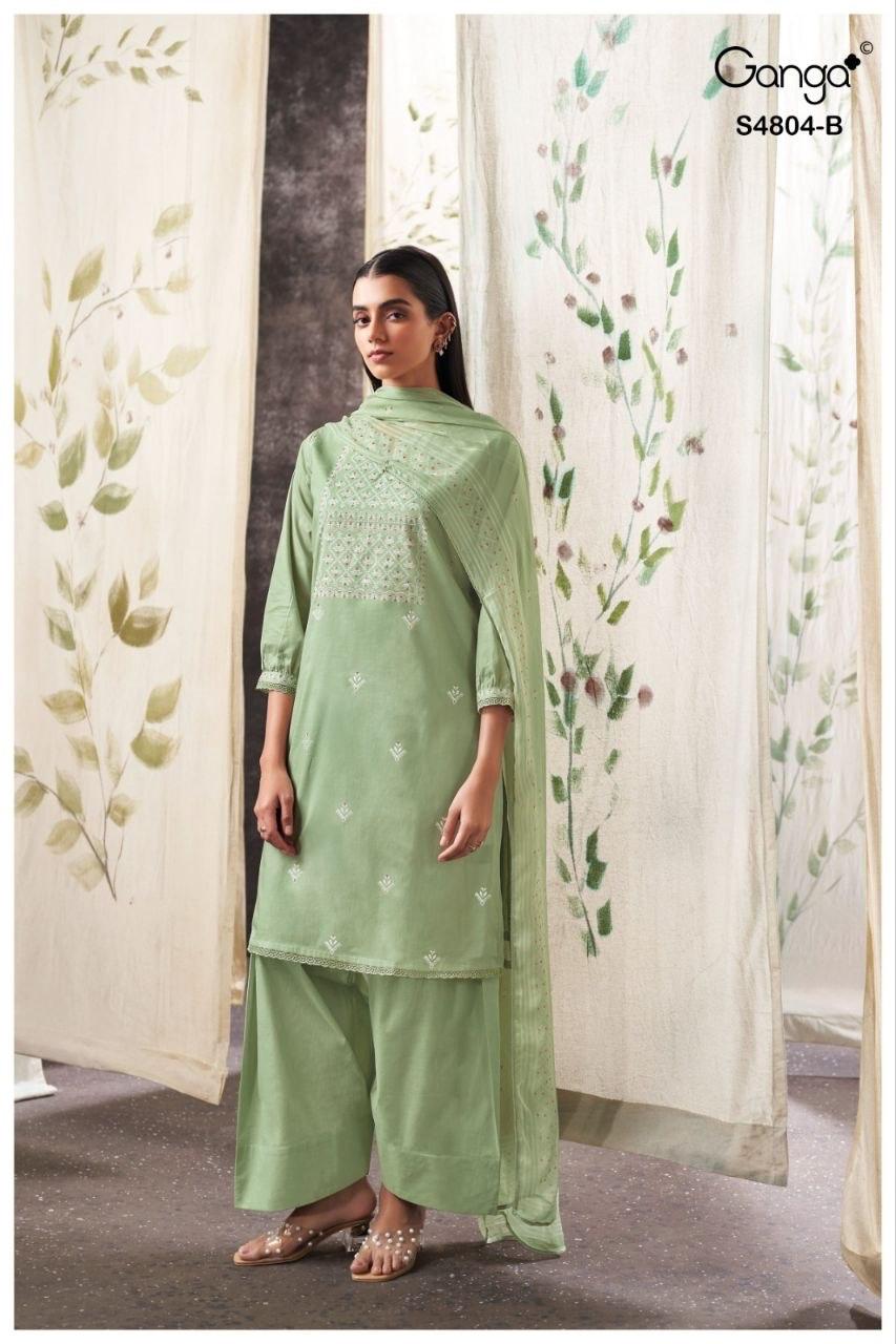 Drisanae S4804 Ganga Cotton Plazzo Style Suits Supplier Ahmedabad
